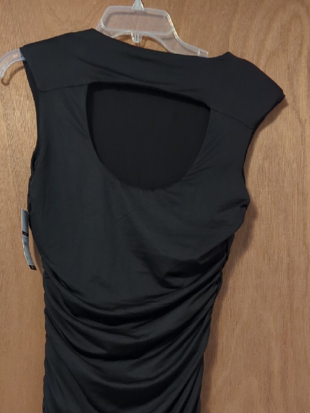 Sleeveless Black Midi Dress with Ruched Side Detail - Picture 10 of 16